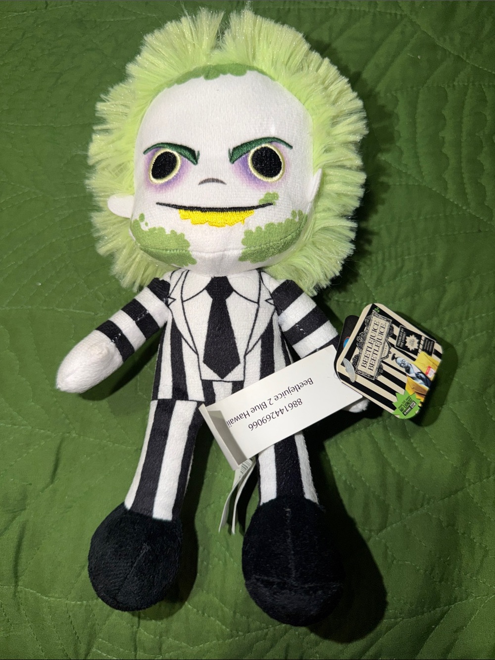Beetlejuice Plush Doll - Green Hair Striped Suit Kids Toy